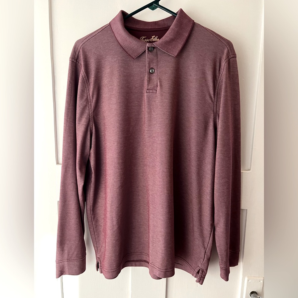 Tasso Elba Men’s Burgundy Long Sleeve Polo
